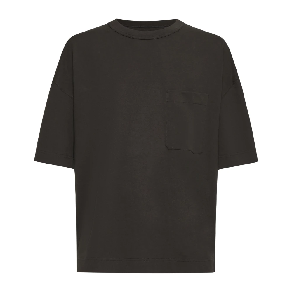 Lemaire Espresso Bruin Katoenen Crew Neck T-shirt Brown Heren