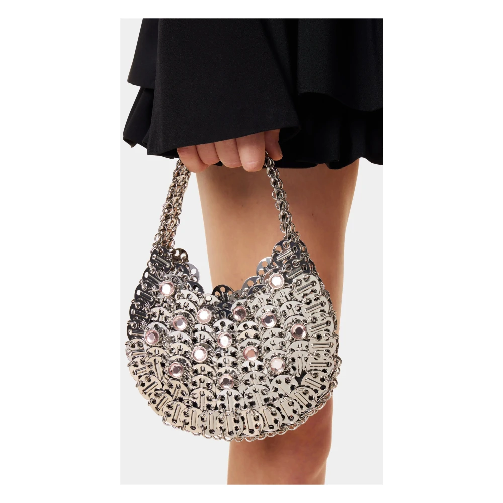 Paco Rabanne Maanvormige Tas met Strass Gray Dames