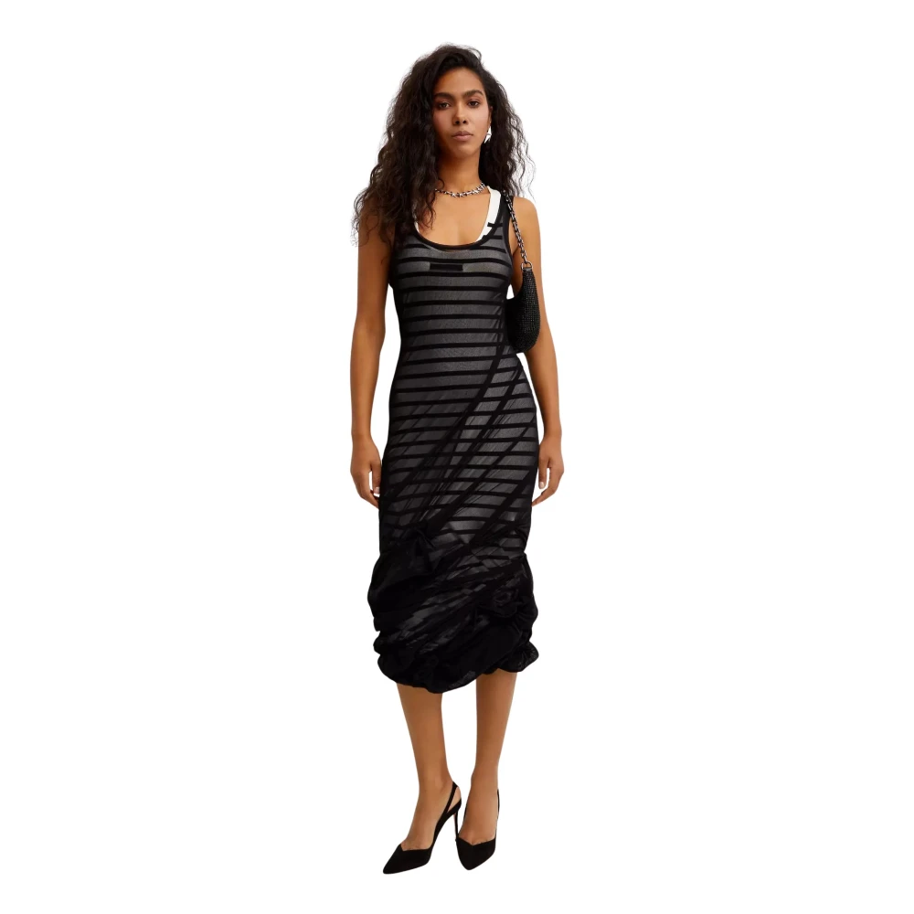 Jean Paul Gaultier Gestreepte Marinière Jurk Black Dames