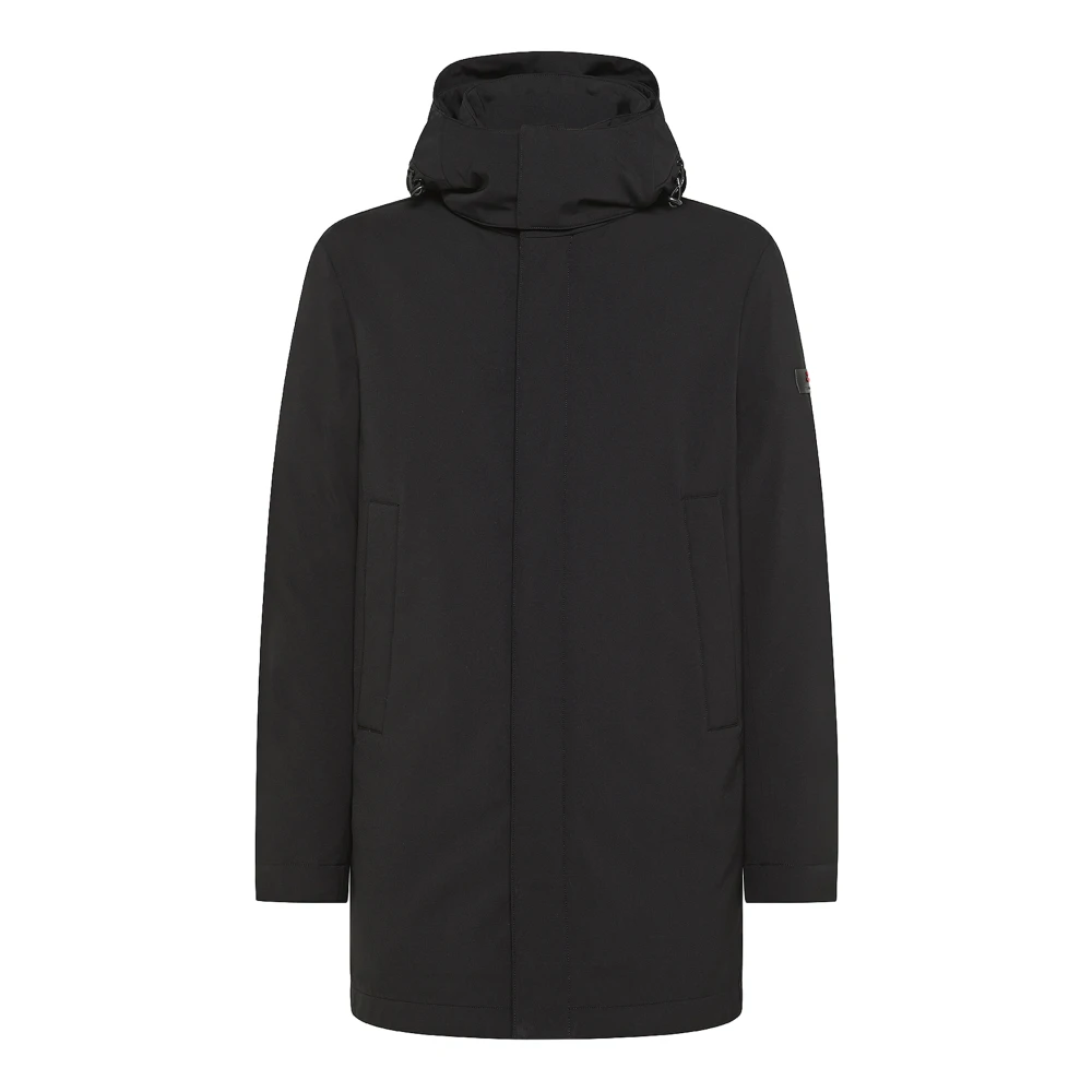 Peuterey Zwarte Trenchcoat met waterafstotend Black Heren