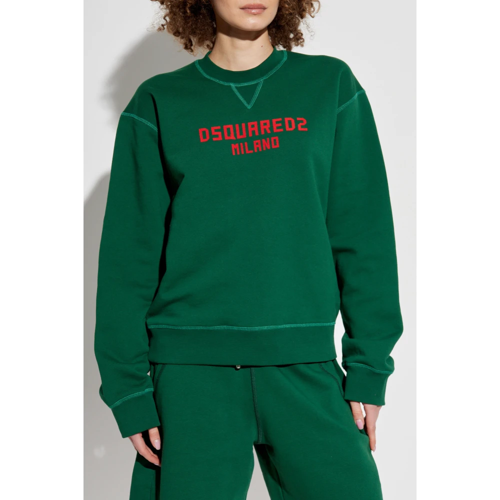 Dsquared2 Sweatshirt met logo Green Dames