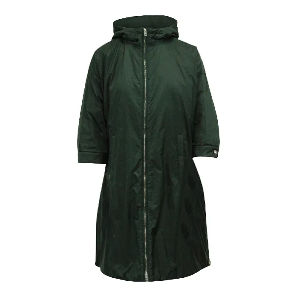 Prada Vintage Pre-owned Polyester outerwear Green Dames