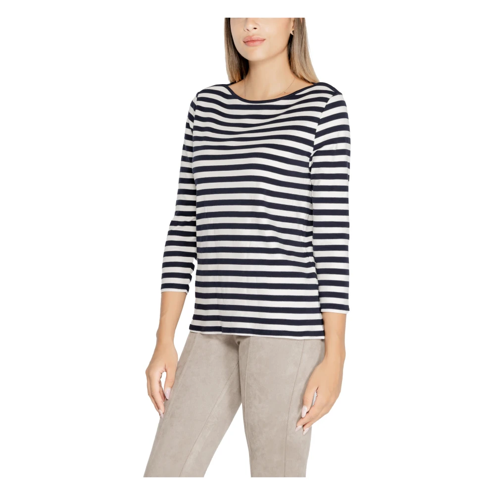 Street One Gestreept katoenen T-shirt met lange mouwen Multicolor Dames