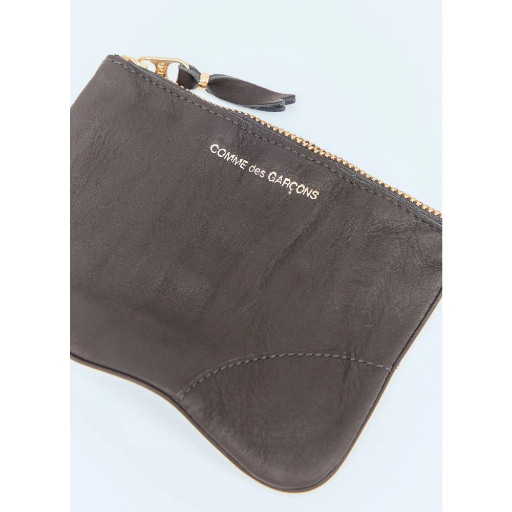 Comme des Garçons Logo Print Leren Portemonnee met Gewassen Finish Black Unisex