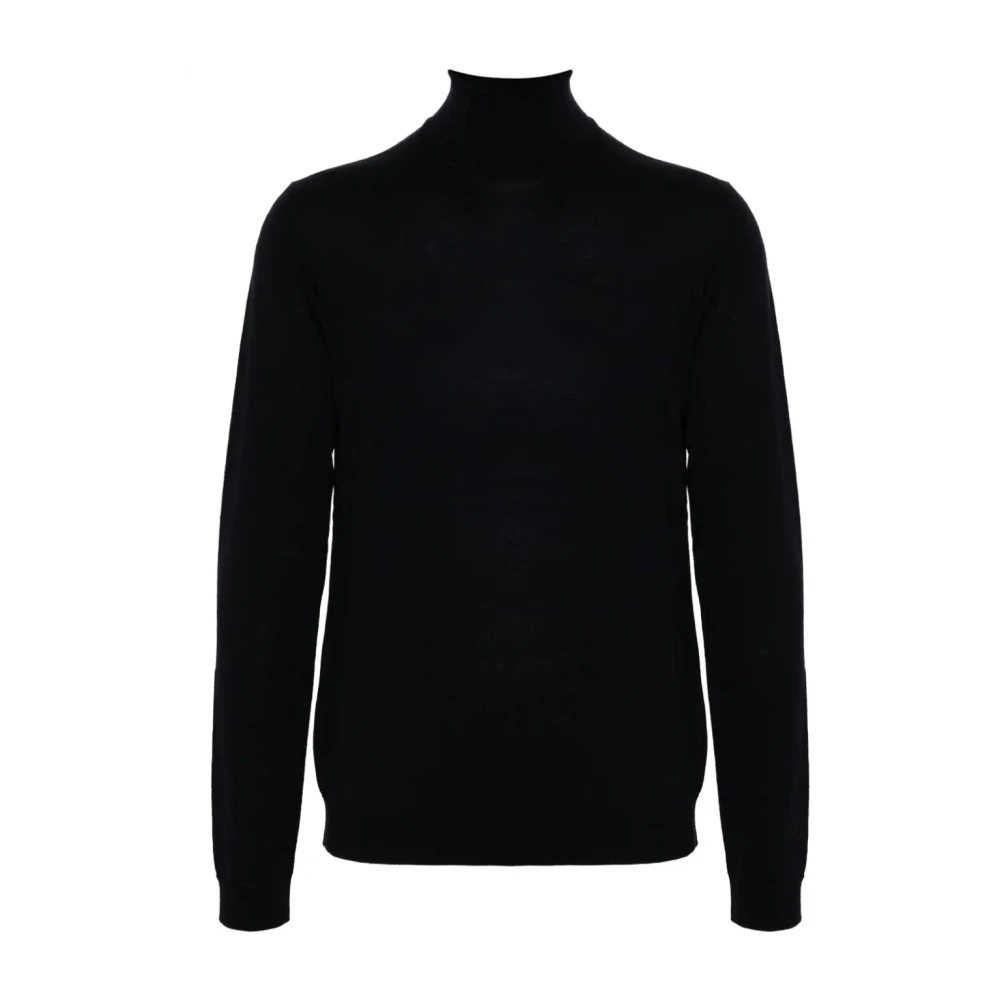 Roberto Collina Navy Turtleneck Tröja Stickat Aw24 Blue, Herr