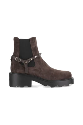 Beatle Rockstud Suede Chelsea Boots