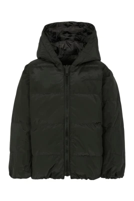 Vändbar Quiltad Svart Dunjacka