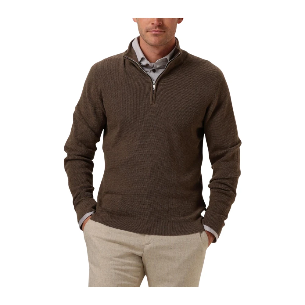 Brun Half-Zip Genser for Menn