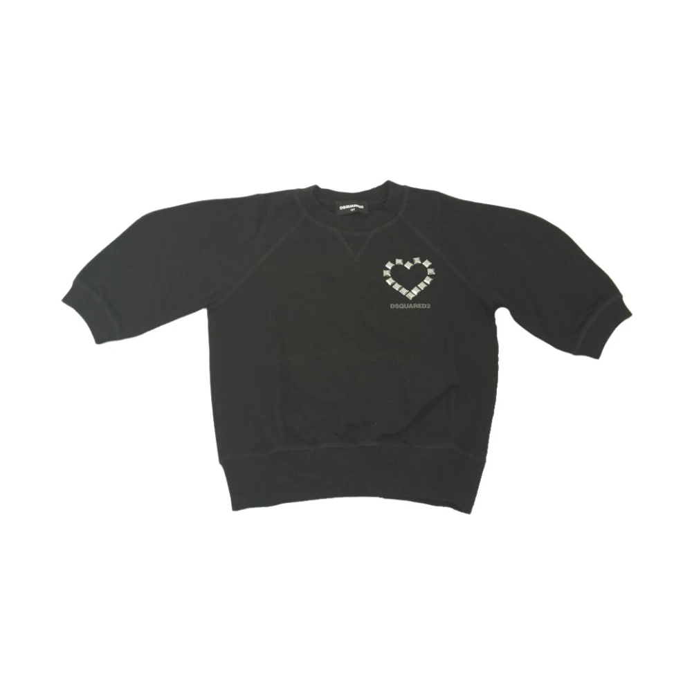 Dsquared2 Studded Heart 3/4 Ärm Sweatshirt Black, Unisex