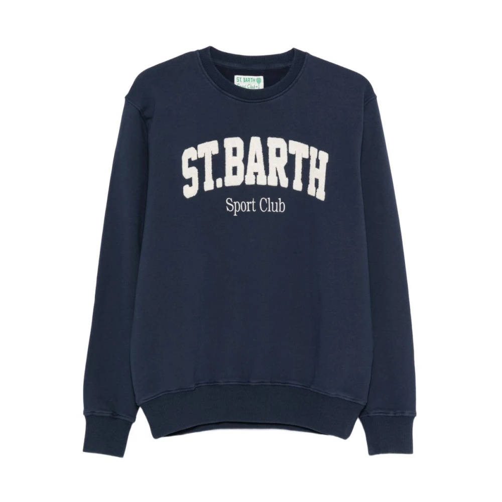 Mc2 Saint Barth Blue Sweatshirts, Male, Xl, Ponza Crewneck Sweatshirt