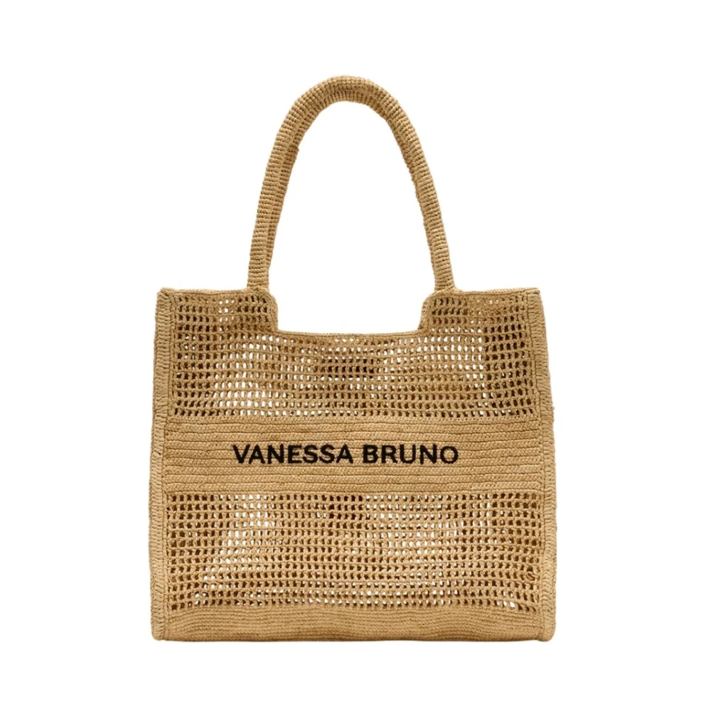 Vanessa Bruno Women's Beige Grand Panier Raphia Crocheté