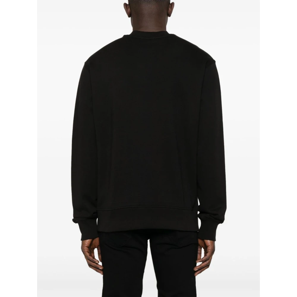 Versace Jeans Couture Zwarte Crew Neck Sweater Lange Mouwen Black Heren