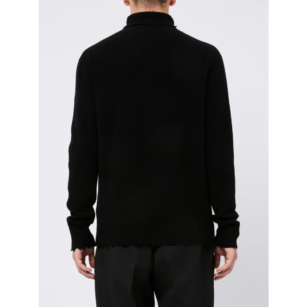 Laneus Hoge hals wollen trui zwart Black Heren