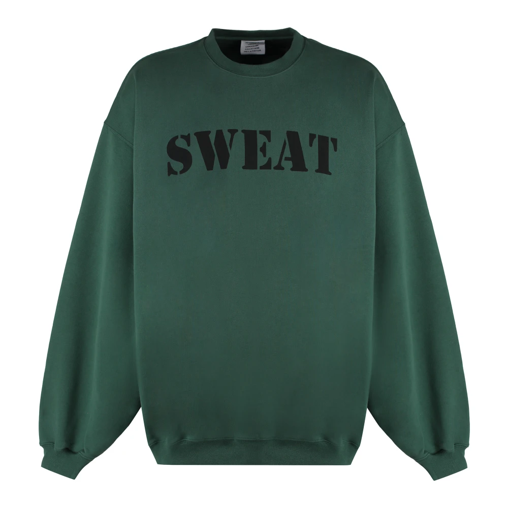 Vetements Katoenen sweatshirt met voor- en achterprint Green Heren