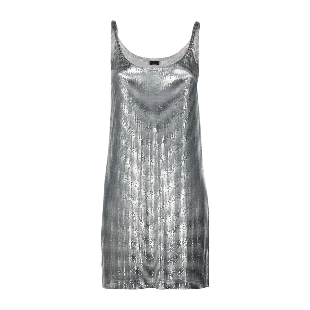 Rabanne Women's Gray Metallic Knit Dress