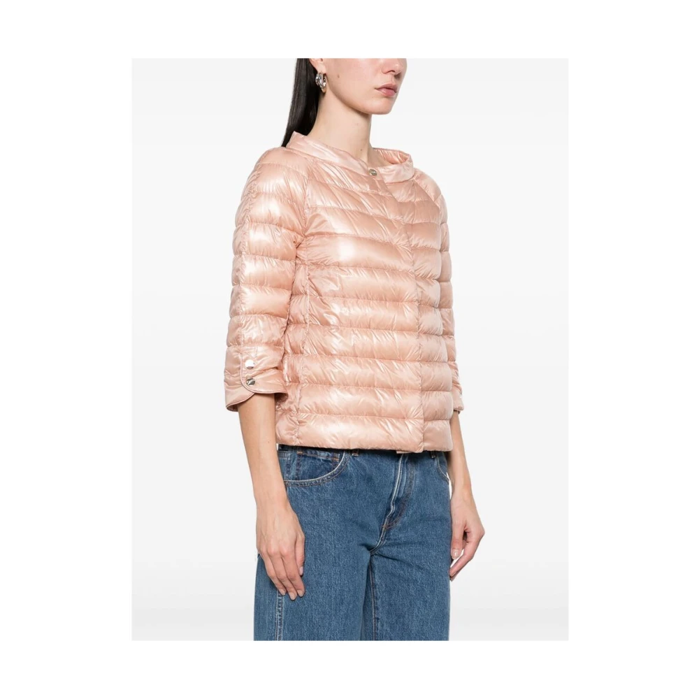 Herno Blush Pink Gewatteerde Bovenkleding Pink Dames
