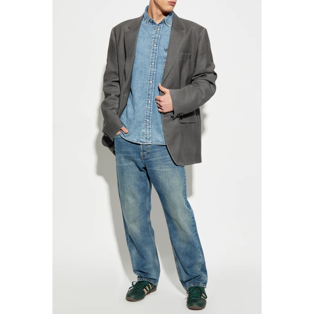 Samsøe Sadamon Denim Overhemd Blue Heren