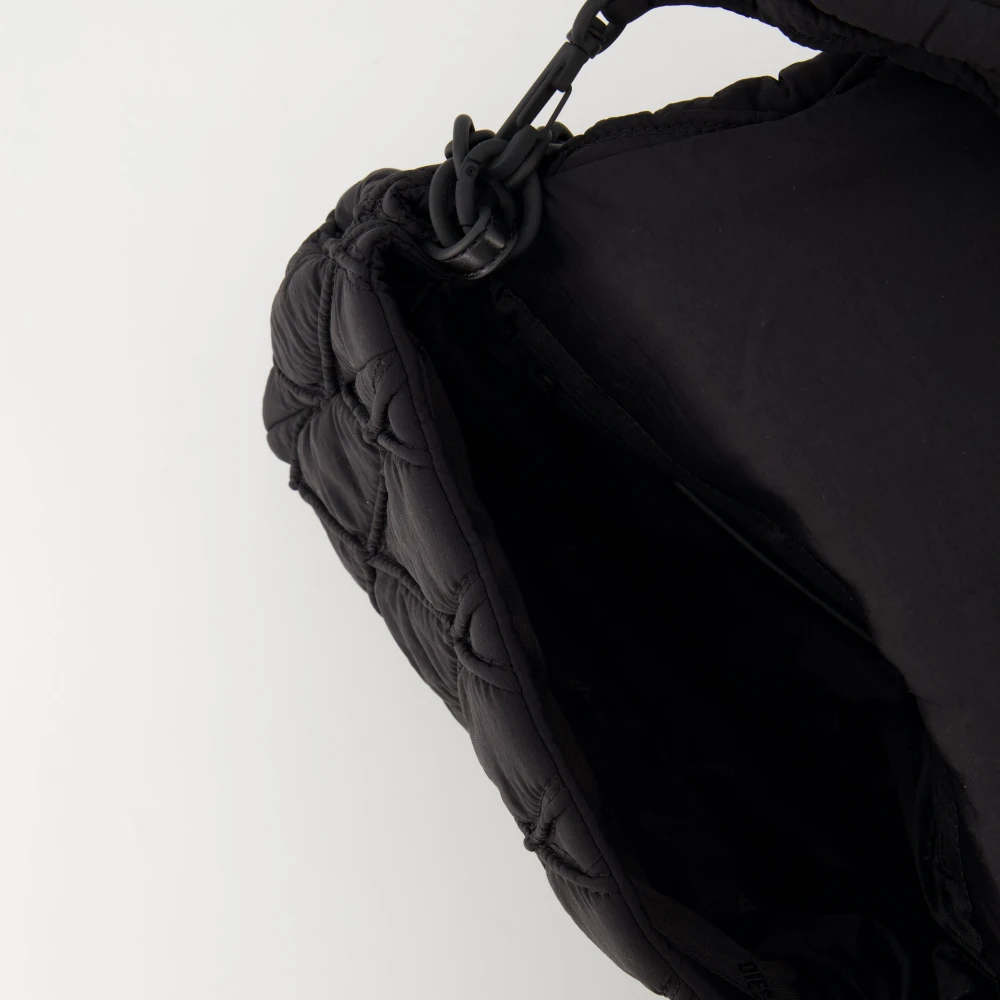 Diesel Gewatteerde Charm-D Nylon Tas Green Dames