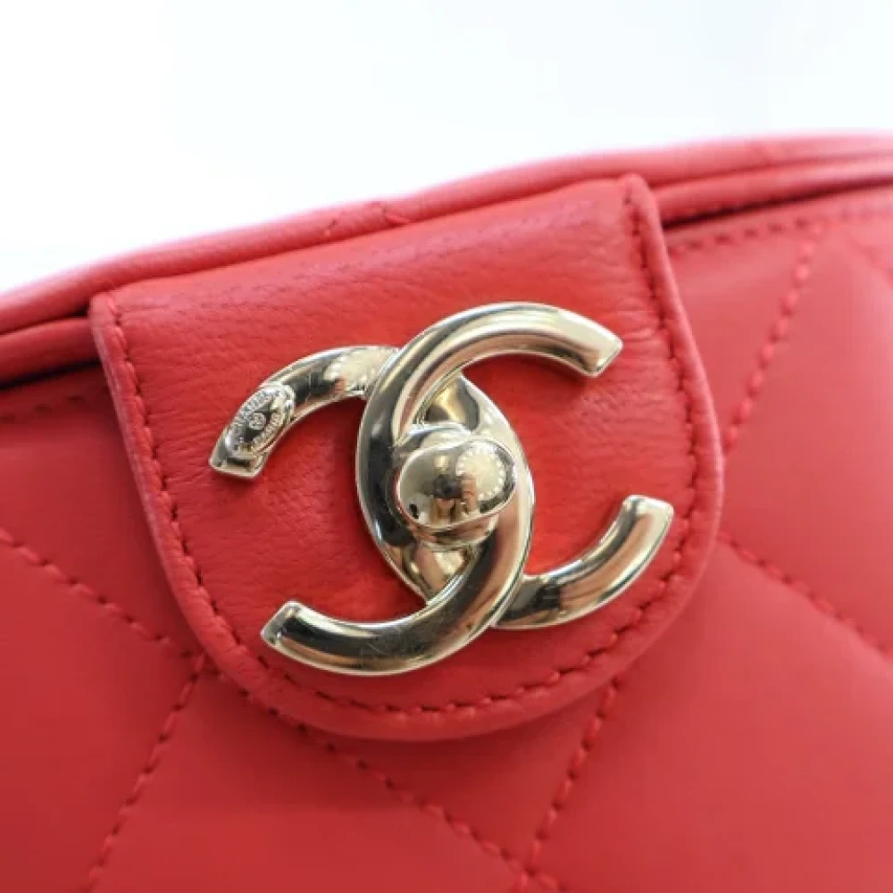 Chanel Vintage Pre-owned Leather handbags Orange Dames