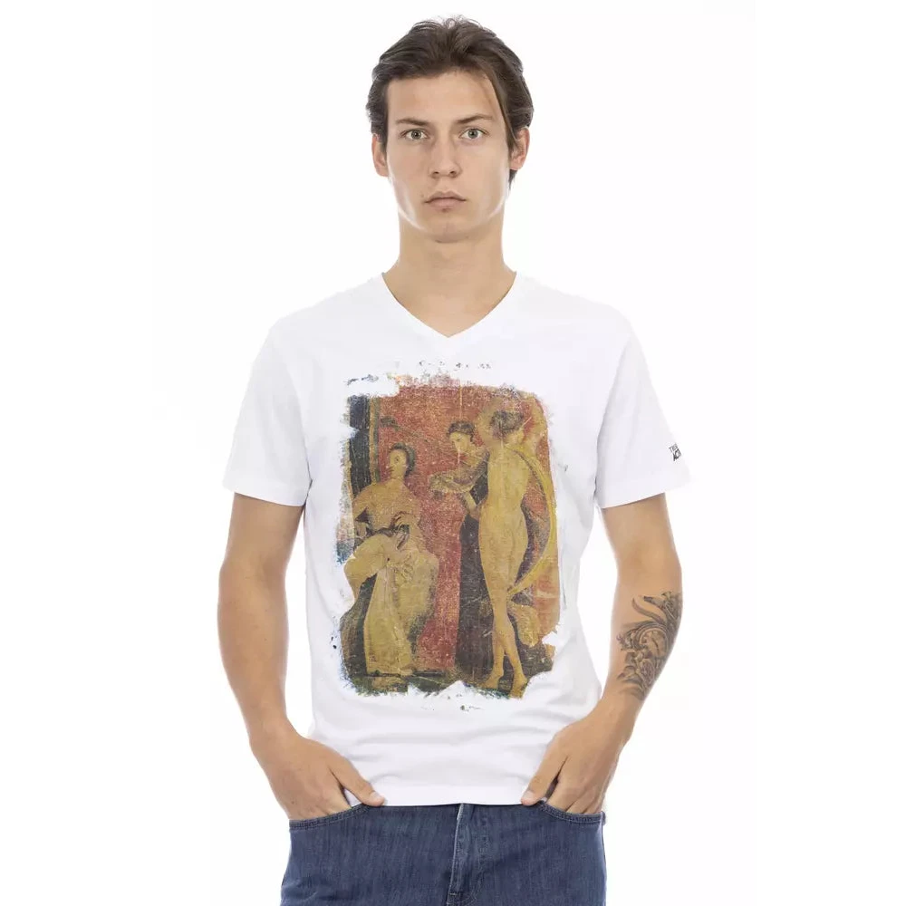 Trussardi Uomo Bianco - Action V-Neck T-Shirt - Tops - 2XL