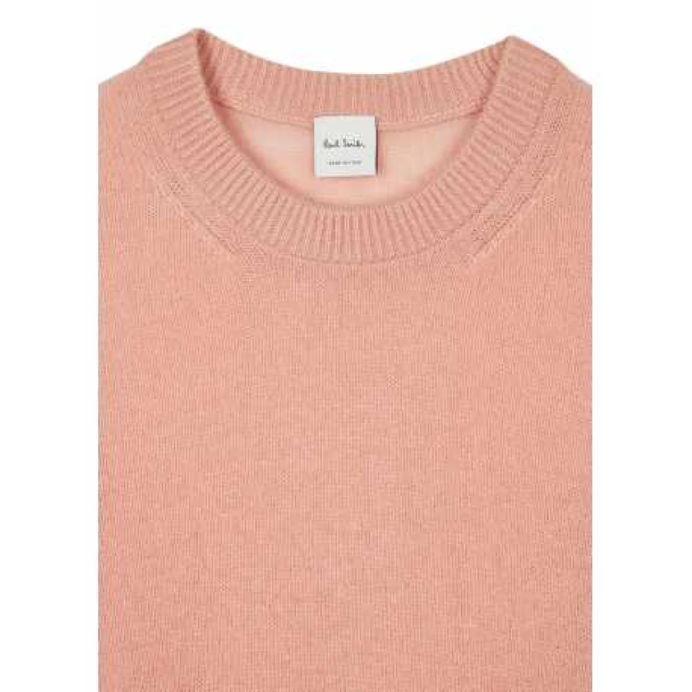 Paul Smith Kortemouw Cashmere Sweater met Artist Stripe Pink Dames