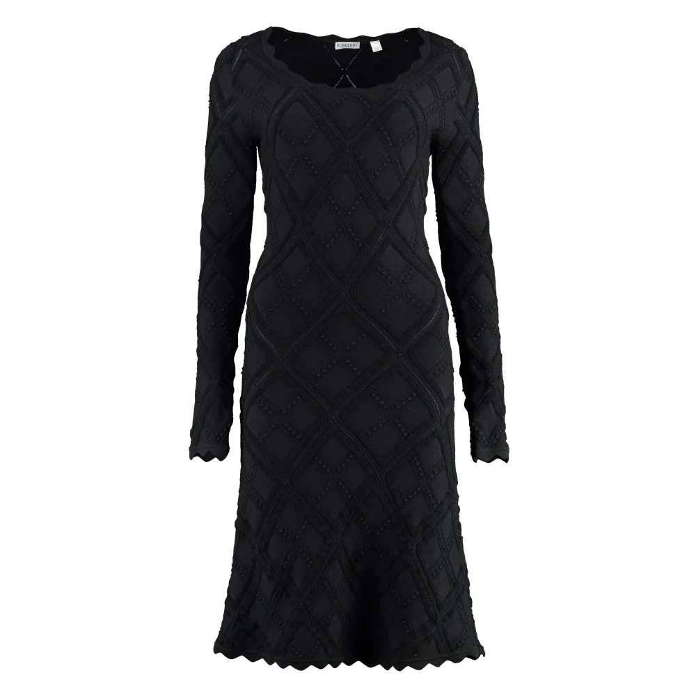Burberry Jurk met geschulpte details en uitlopende zoom Black Dames