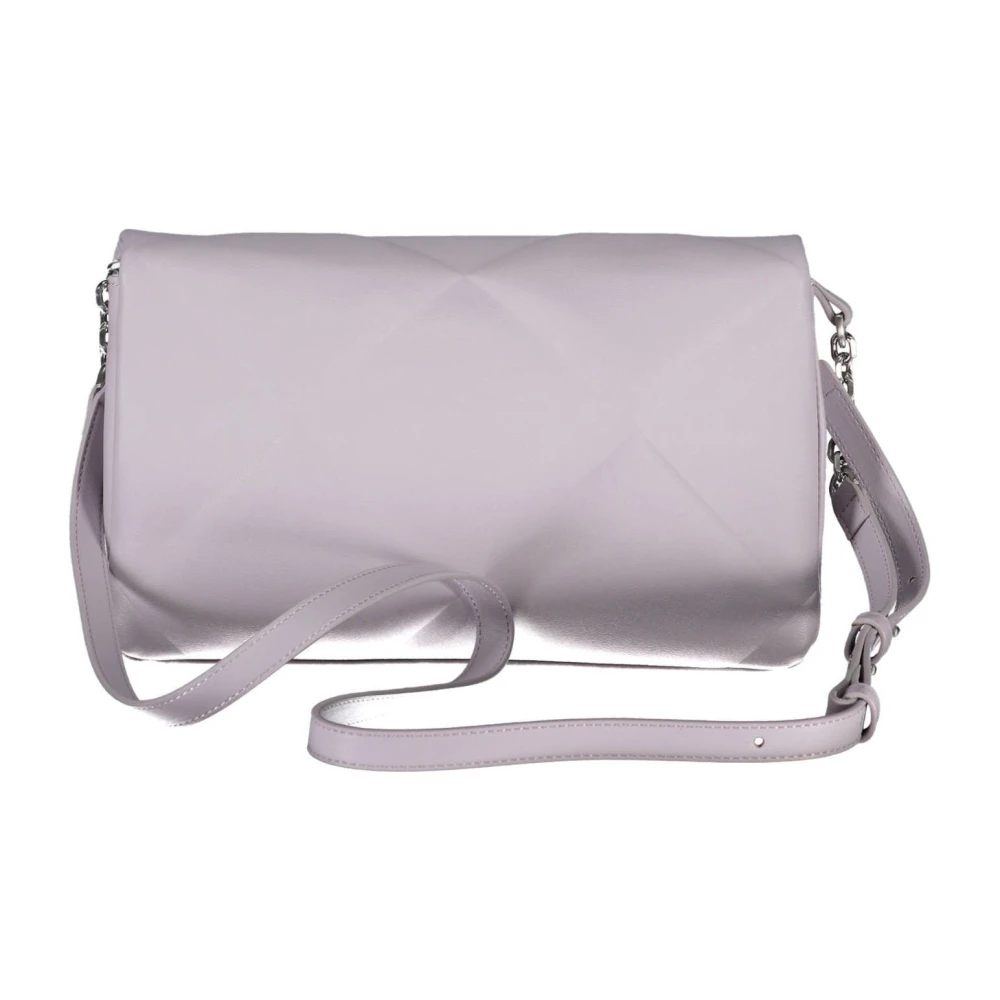 Calvin Klein Paarse Schoudertas met Clip Sluiting Purple Dames