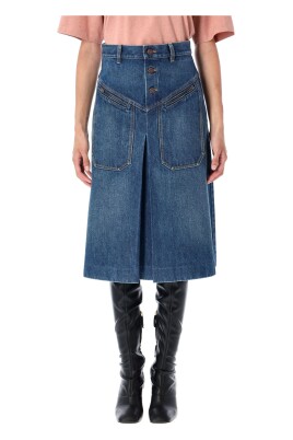 jupe-en-denim-bleu-evasee