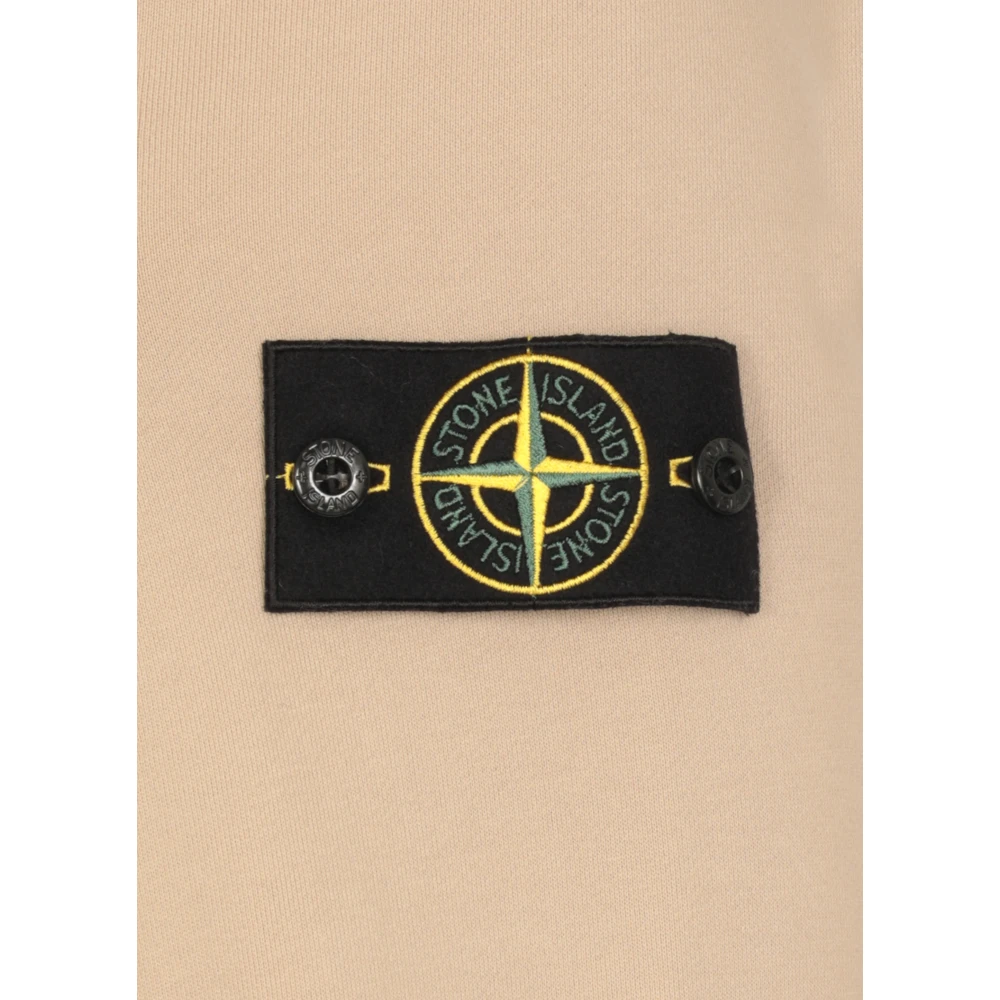 Stone Island Beige Katoenen Hoodie met Rits Beige Heren