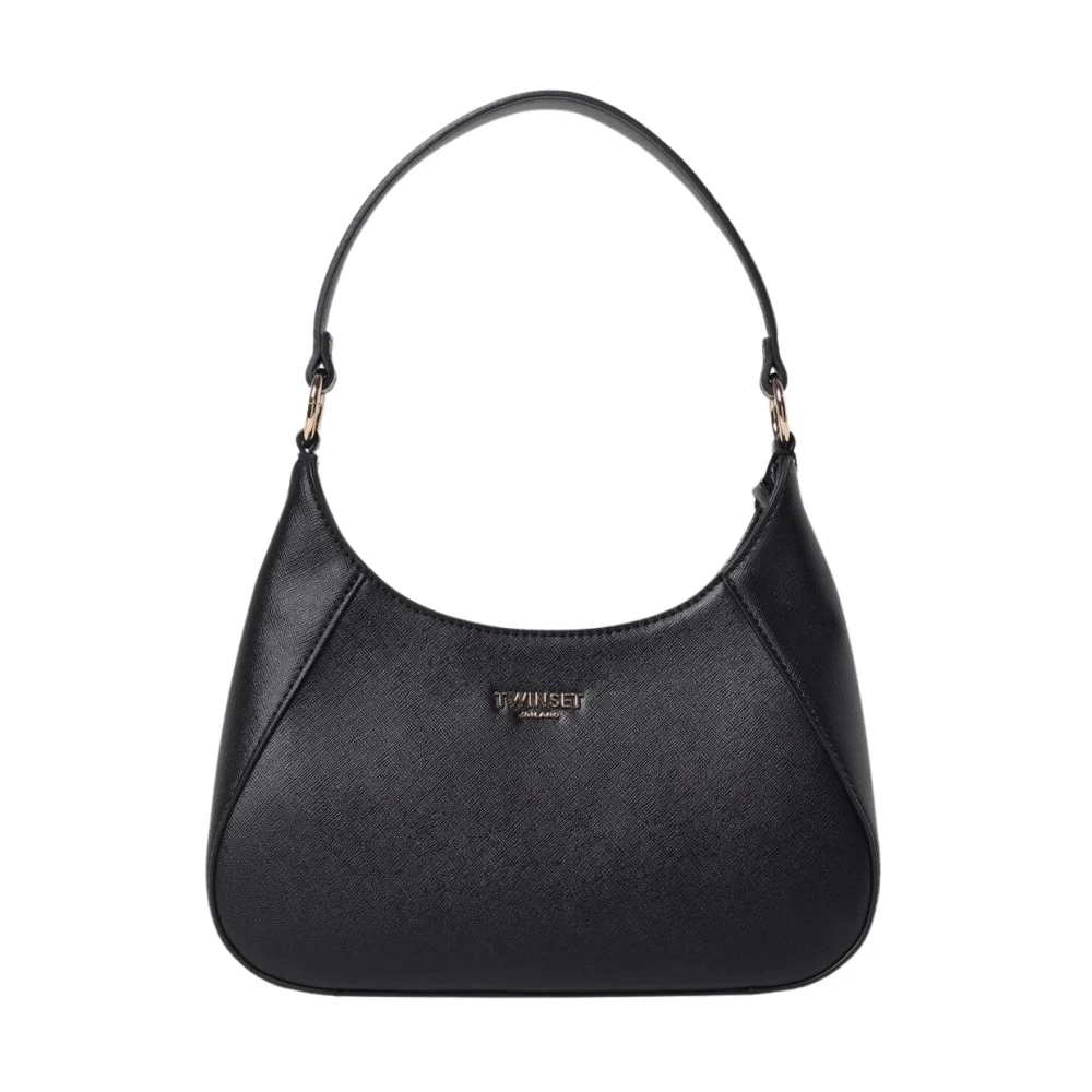Twinset Donna Nero - Borsa A Spalla A Mezzaluna Chiusura Magnetica - Bags - One Size