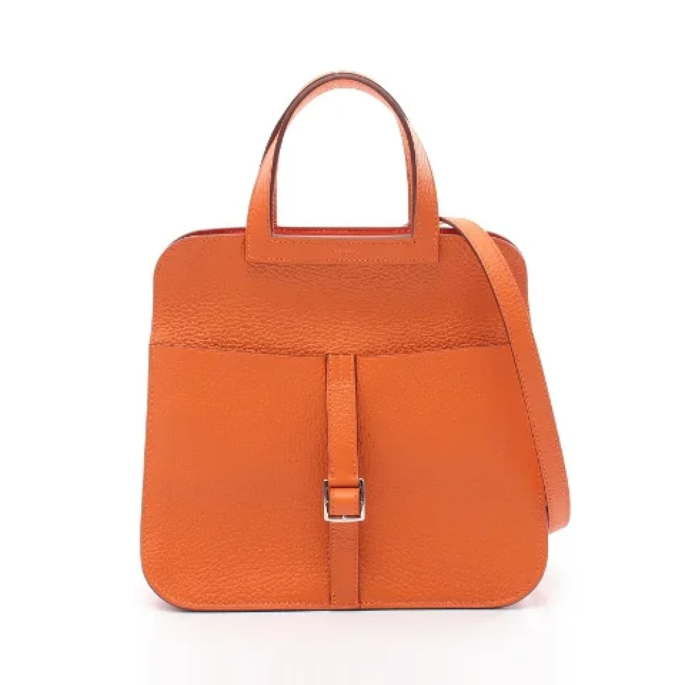 Hermès Vintage Pre-owned Leather handbags Orange Dames
