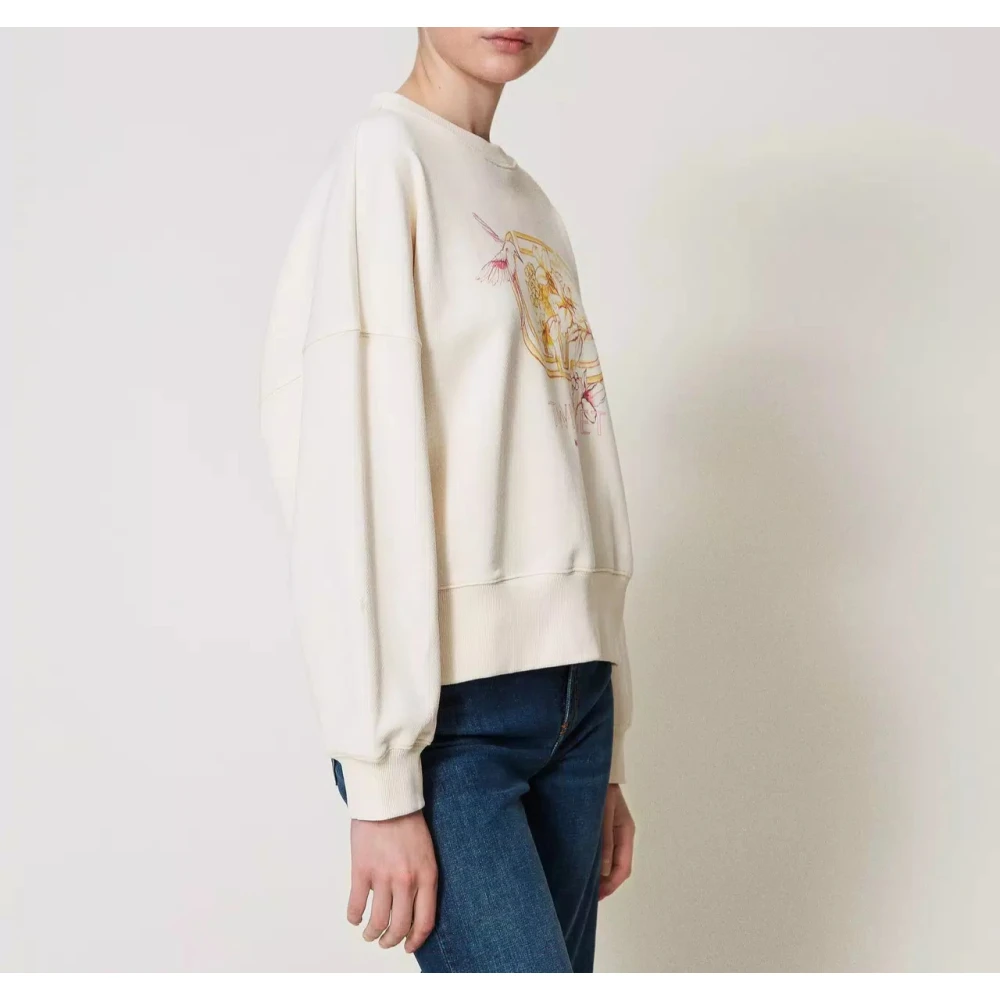 Twinset Kolibri Print Sweater Beige Dames