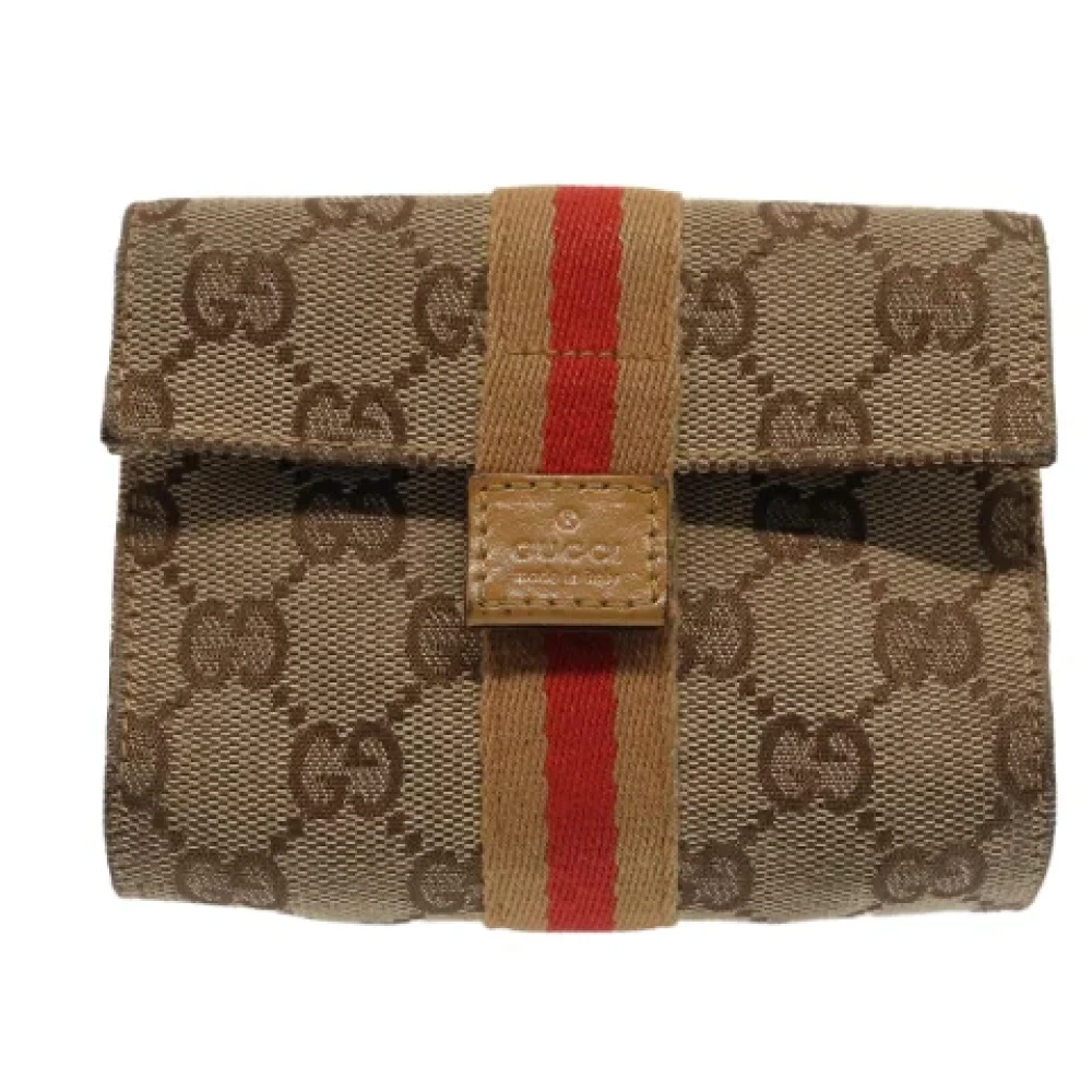 Gucci Vintage Pre-owned Canvas clutches Beige Dames