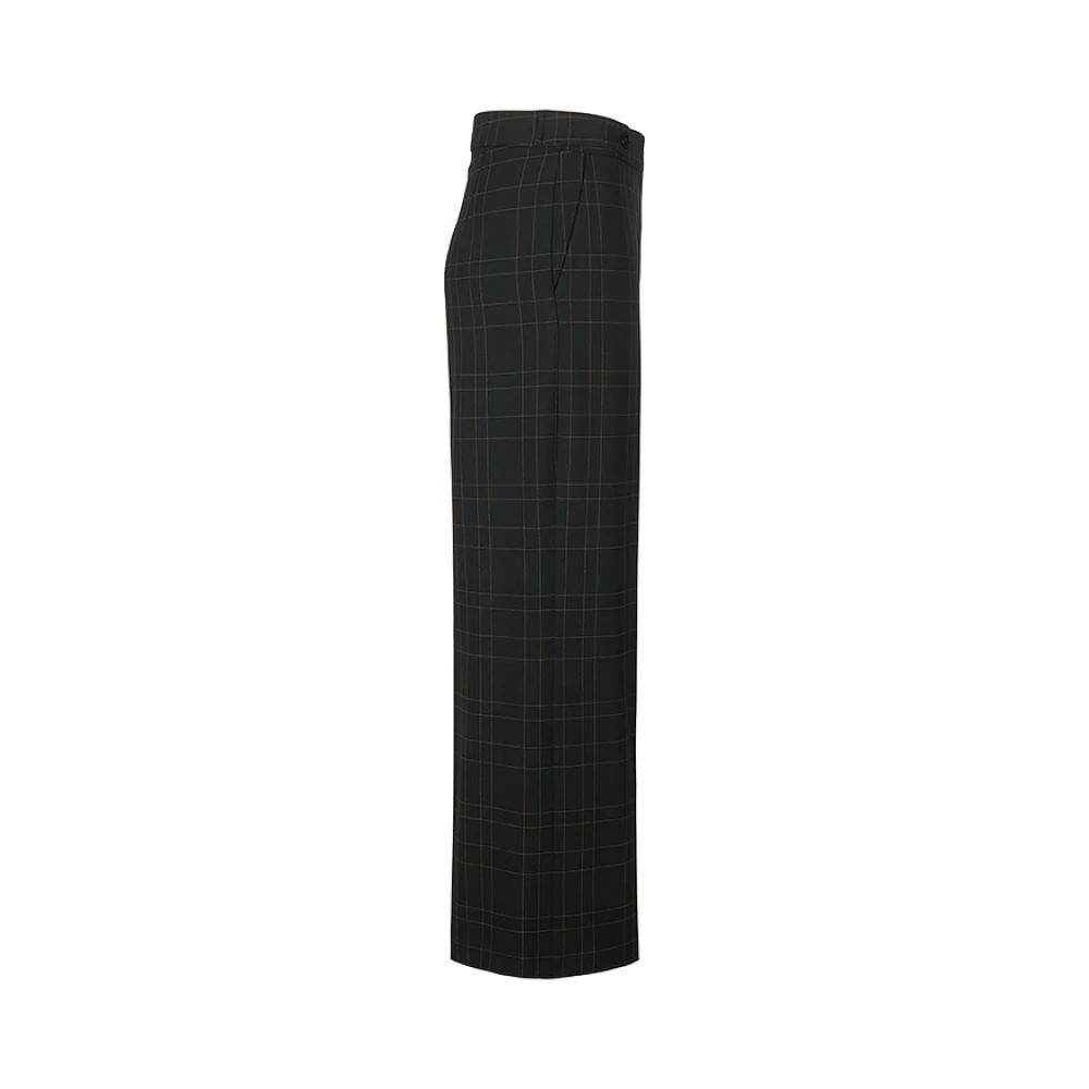 RIANI Wijde Pijpen Broek met Fijn Streepjespatroon Black Dames