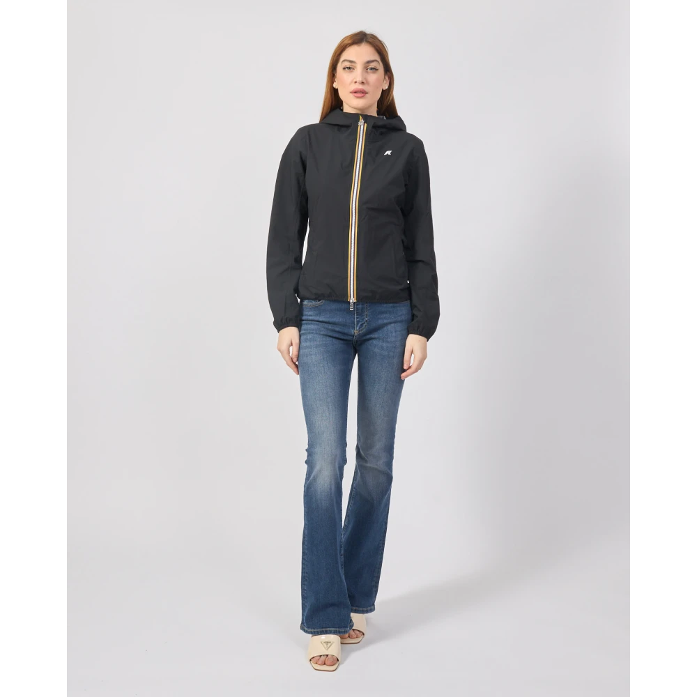 K-way Zwarte Korte Jas Lily Ideaal Slim Fit Black Dames