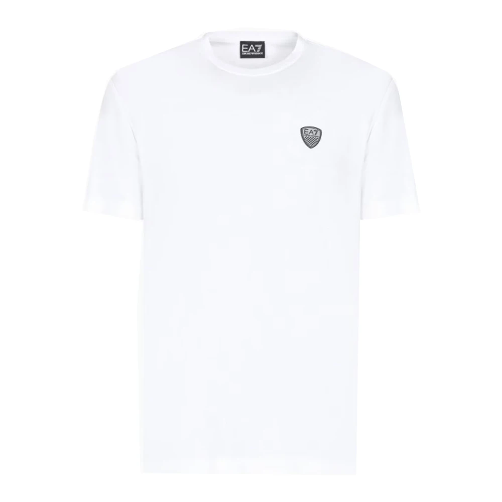 Emporio Armani Ea7 Mannelijk Wit T-Shirt Met Ronde Hals