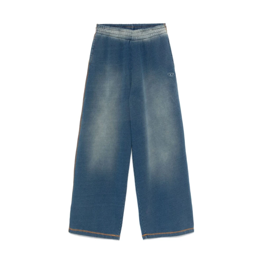 Diesel Indigo Blauw Elastische Trekkoord Taillebroek Blue Dames