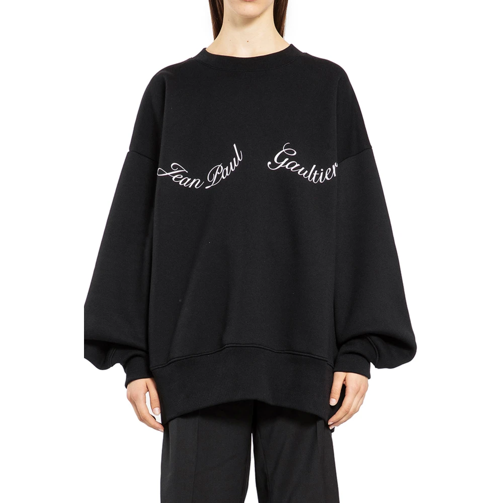 Jean Paul Gaultier Zwarte Crewneck Katoenen Sweatshirt Black Dames