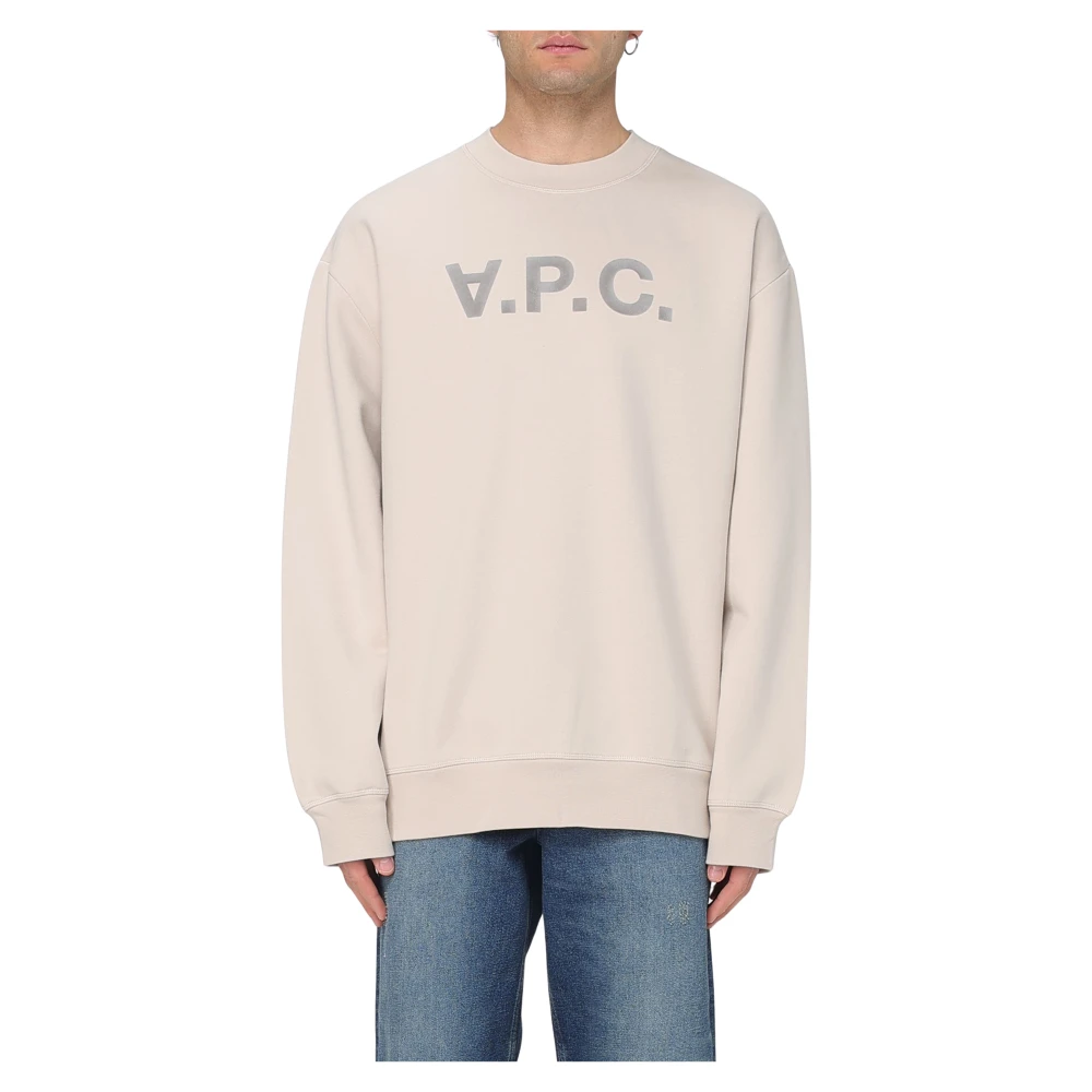 A.p.c. Men's Beige Sweatshirts,, Cozy Fleece Jacket For Great Value Large