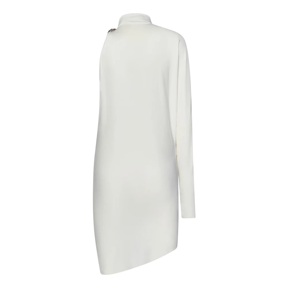 Amen Witte One-Shoulder Juweel Jurk Beige Dames