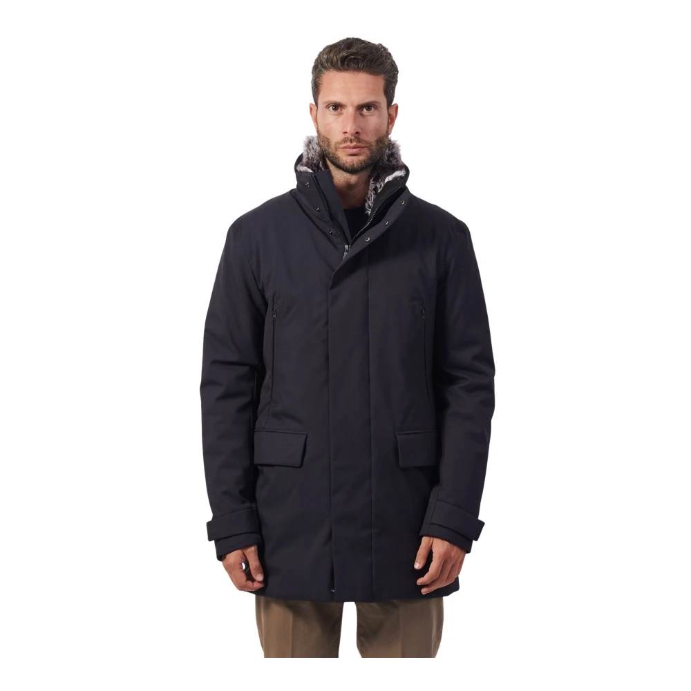 Save The Duck Blauwe Wollen Effect Jas Ambrose Blue Heren