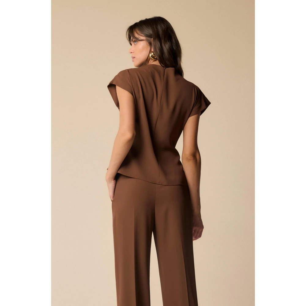 Kocca Elegante Maroon Tuniek Top en Broek Brown Dames