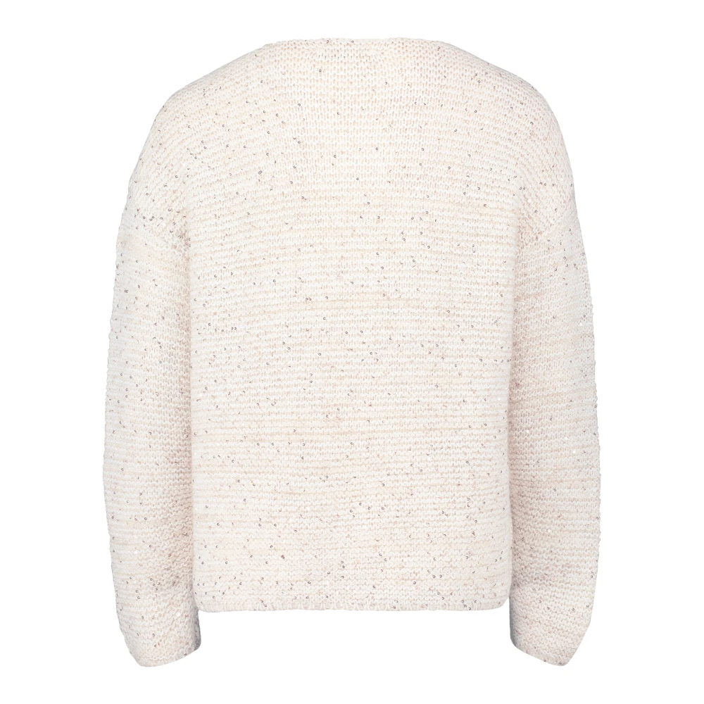 Betty & Co Gebreide trui met pailletten Beige Dames
