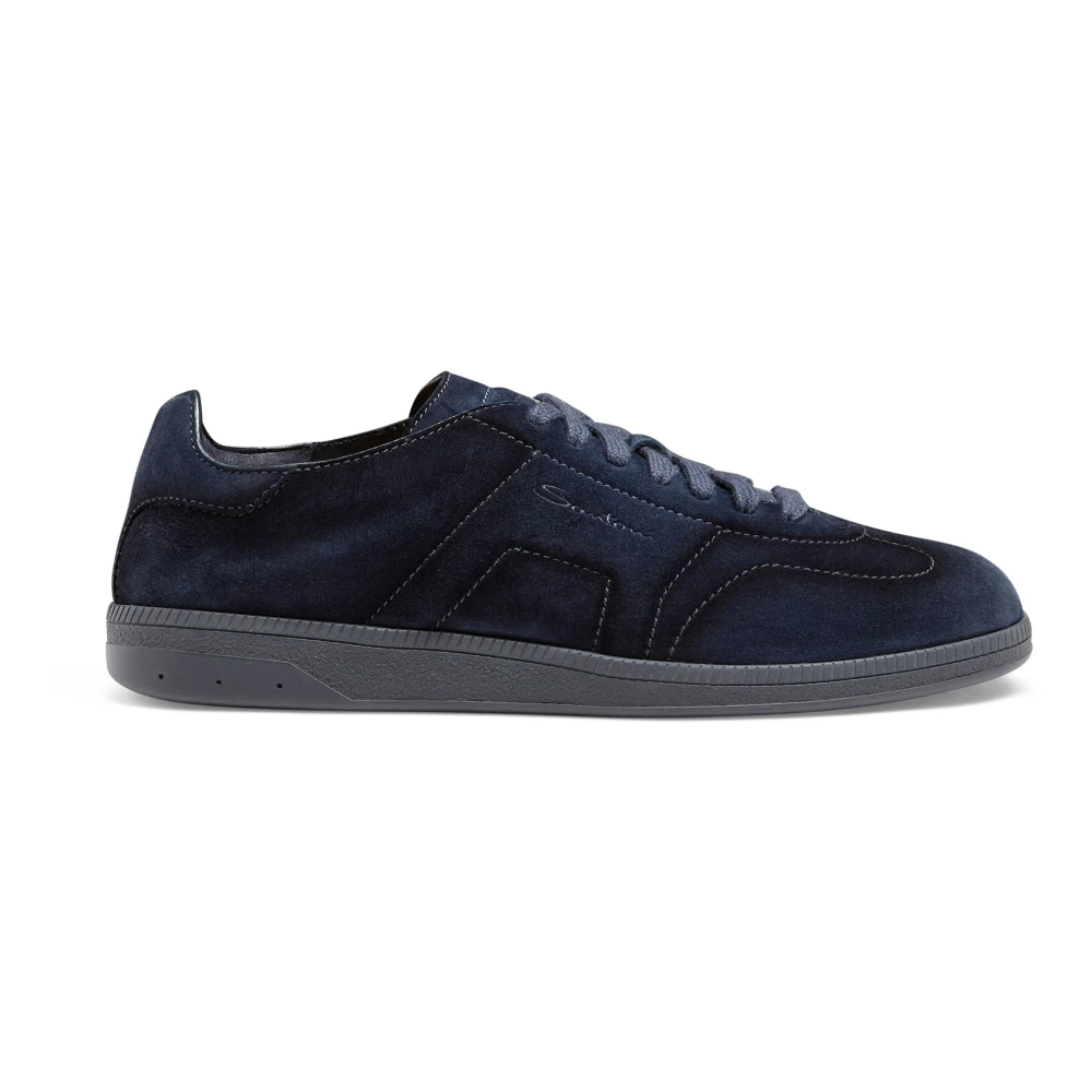 Santoni Heren suède sneaker Heren Schoenen Blauw