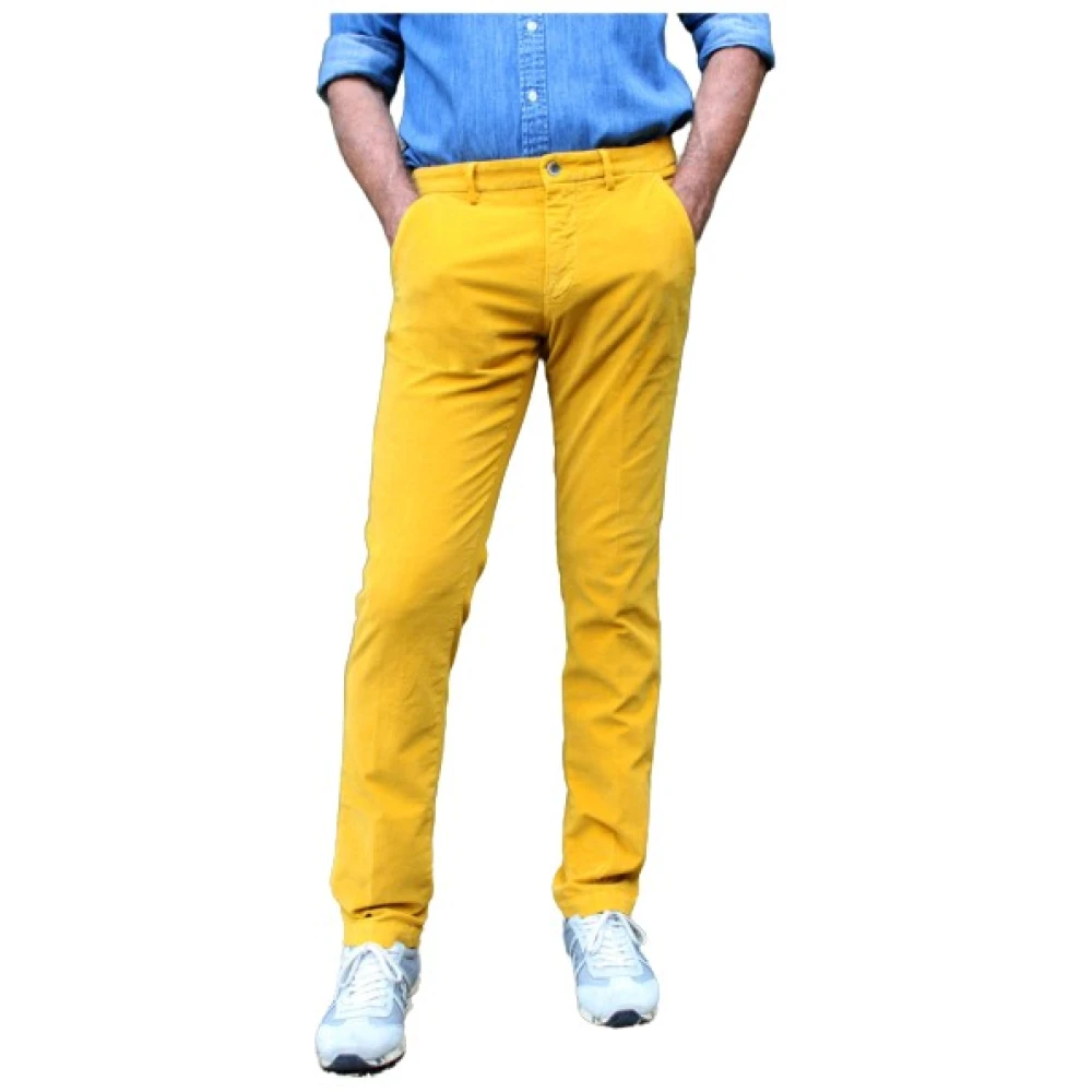 Mason's Slim Fit Sammet Bomull Chino Byxor Yellow, Herr