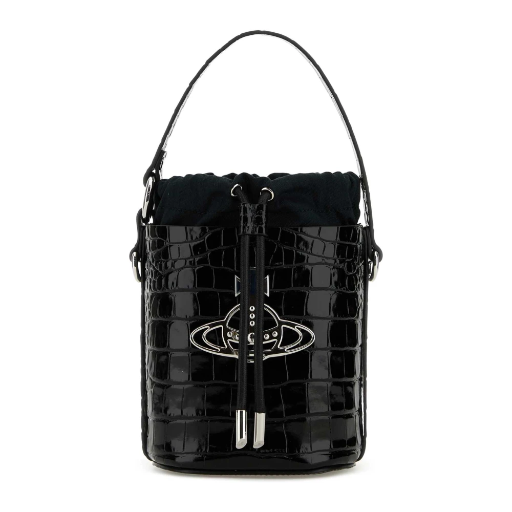 Vivienne Westwood Daisy Emmer Tas van Zwart Leer Black Dames