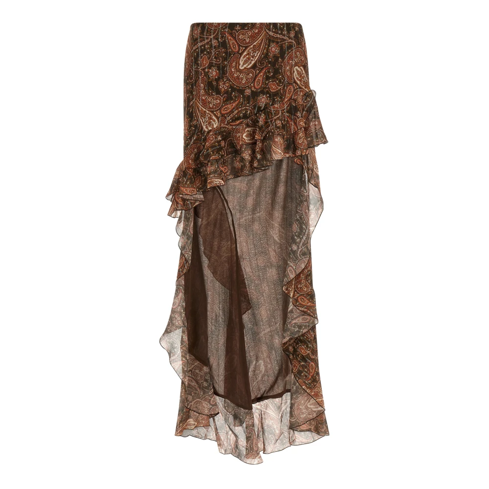 Andamane Women's Brown Maxi Skirts, M, Camelia Long Skirt