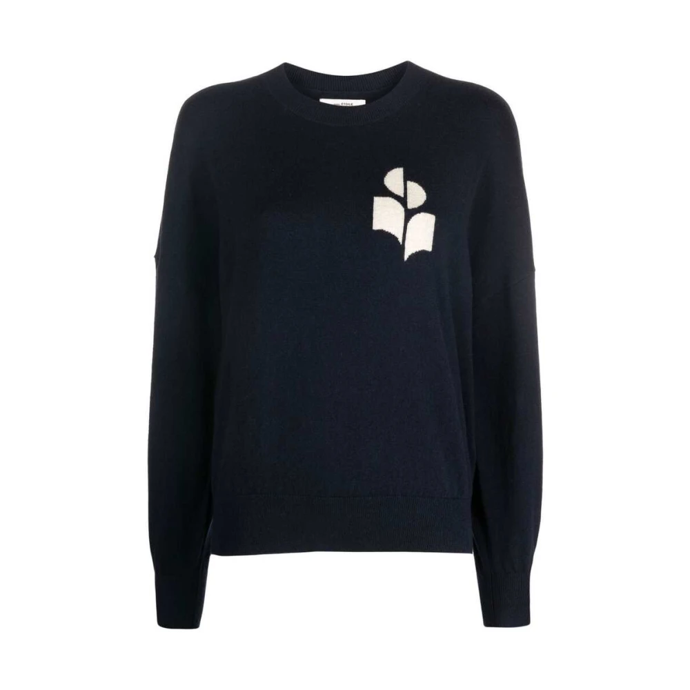 Isabel Marant Étoile Midnight Blue Logo Crew Neck Sweater Blue Dames