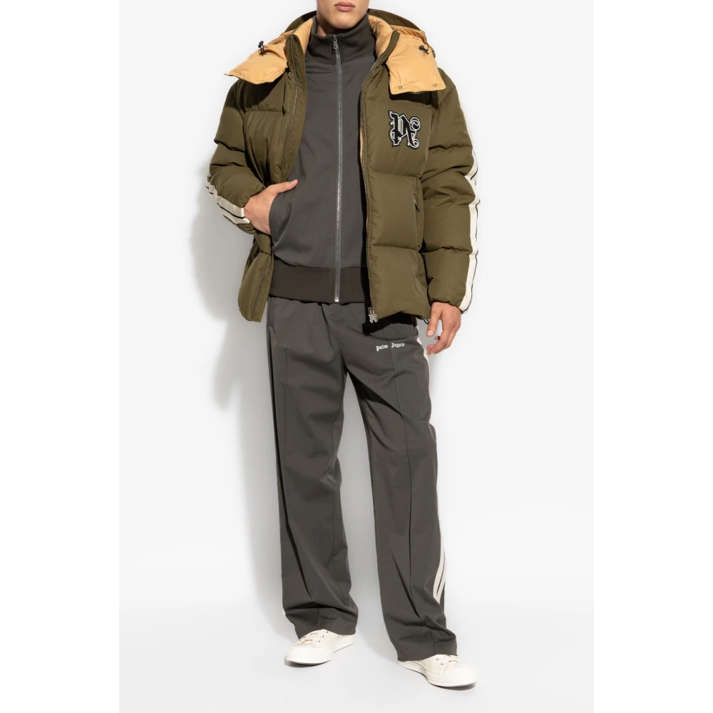Palm Angels Broek met geborduurd logo Green Heren