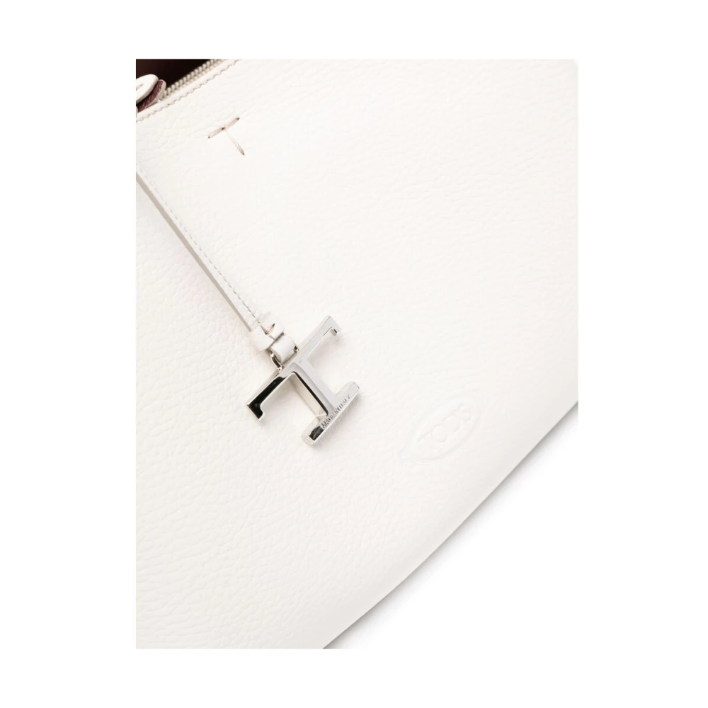 TOD'S Off-White Korrelig Leren Handtas White Dames